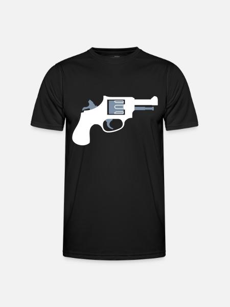 Revolver - Männer Funktions-T-Shirt - Schwarz