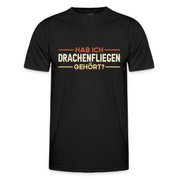 Drachenfliegen Spruch - Männer Funktions-T-Shirt - Schwarz - Vorne - AI Model Male 178 dark (178cm)