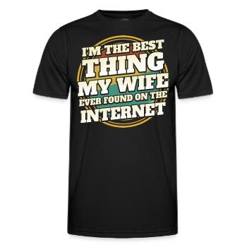 Gefunden von meiner Frau Humor Witz Paar - Männer Funktions-T-Shirt - Schwarz - Vorne - AI Model Male 178 dark (178cm)