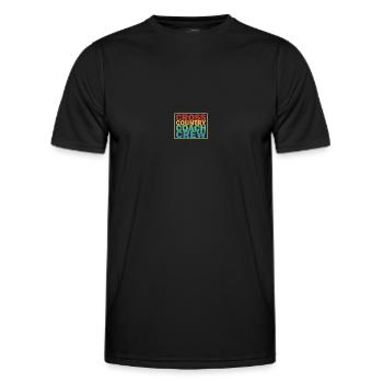 Cross Country Trainer - Männer Funktions-T-Shirt - Schwarz - Vorne - AI Model Male 178 dark (178cm)