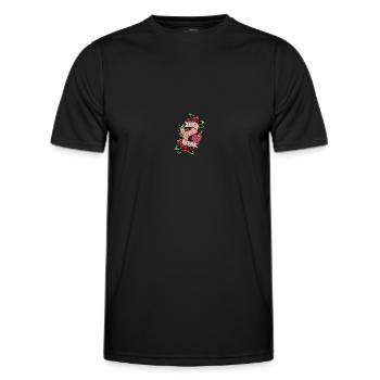 Lash Tech Babe Red Roses Sword Eyelashes Eyelashes L - Men's Functional T-Shirt - black - Front - AI Model Male 178 dark (178cm)