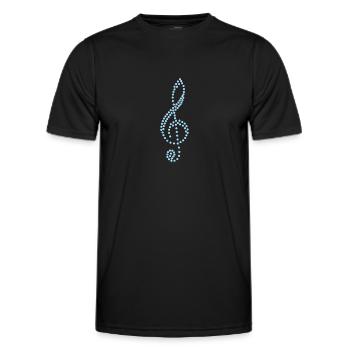 Notenschlüssel blau - Männer Funktions-T-Shirt - Schwarz - Vorne - AI Model Male 178 dark (178cm)