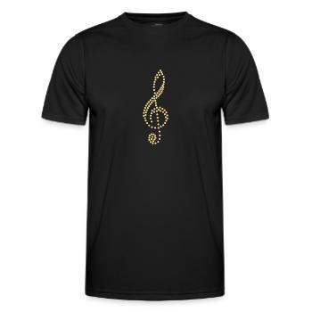 Clef jaune d’or - T-shirt sport Homme - noir - Devant - AI Model Male 178 dark (178cm)