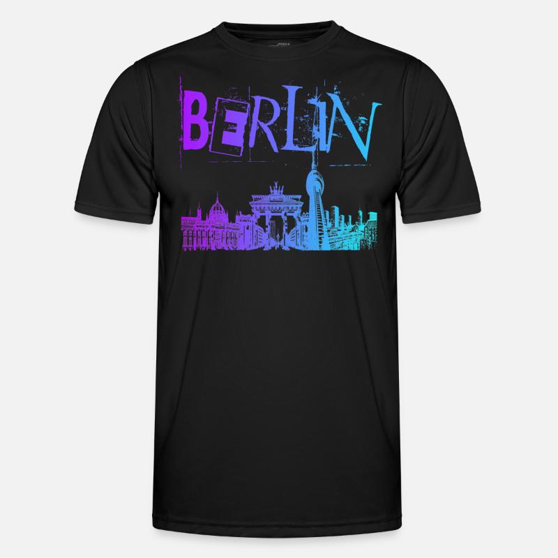 Berlin Skyline Panorama Men's Functional T-Shirt