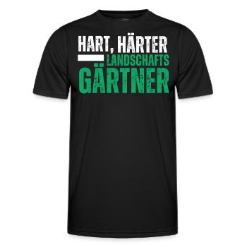Hart Härter Landschaftsgärtner. Garten Spruch - Männer Funktions-T-Shirt - Schwarz - Vorne - AI Model Male 178 dark (178cm)
