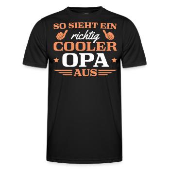 Großvater Spruch Cooler Opa Vatertag - Männer Funktions-T-Shirt - Schwarz - Vorne - AI Model Male 178 dark (178cm)