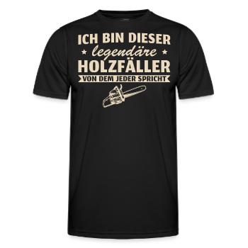 Waldarbeiter Legendärer Holzfäller - Männer Funktions-T-Shirt - Schwarz - Vorne - AI Model Male 178 dark (178cm)