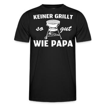 Keiner grillt so gut wie Papa - Männer Funktions-T-Shirt - Schwarz - Vorne - AI Model Male 178 dark (178cm)