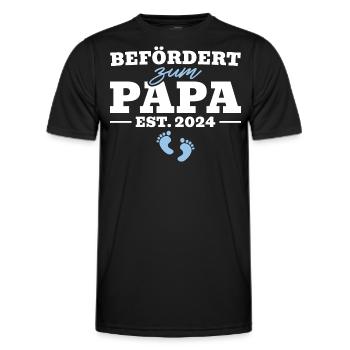 Befördert zum Papa 2024 Babyparty - Männer Funktions-T-Shirt - Schwarz - Vorne - AI Model Male 178 dark (178cm)
