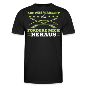 Bogensport Forder mir heraus Bogenschießen - Männer Funktions-T-Shirt - Schwarz - Vorne - AI Model Male 178 dark (178cm)