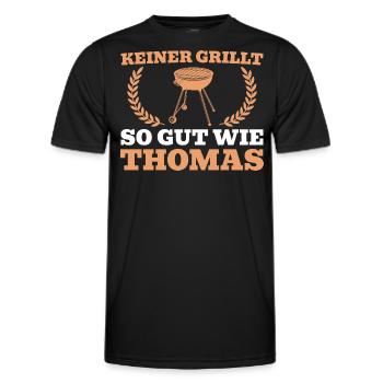 Keiner grillt so gut wie Thomas - Männer Funktions-T-Shirt - Schwarz - Vorne - AI Model Male 178 dark (178cm)