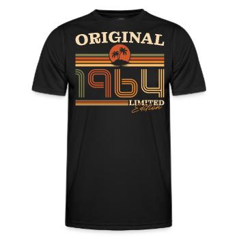 Jahrgang 1964 Geboren Geburtstag 60 Jahre - Männer Funktions-T-Shirt - Schwarz - Vorne - AI Model Male 178 dark (178cm)