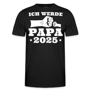 Ich werde Papa 2025 Werdender Vater - Männer Funktions-T-Shirt - Schwarz - Vorne - AI Model Male 178 dark (178cm)