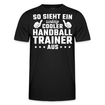 Richtig cooler Handballtrainer - Männer Funktions-T-Shirt - Schwarz - Vorne - AI Model Male 178 dark (178cm)