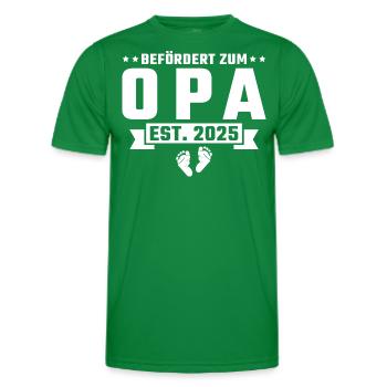 Opa 2025 Schwangerschaft verkünden Idee Großeltern - Männer Funktions-T-Shirt - Kelly Green - Vorne - AI Model Male 178 dark (178cm)