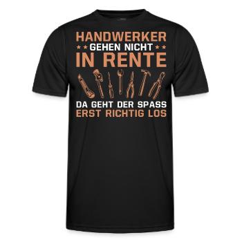 Handwerker in Rente Heimwerker Ruhestand - Männer Funktions-T-Shirt - Schwarz - Vorne - AI Model Male 178 dark (178cm)