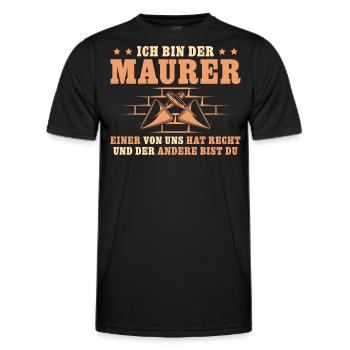 Maurermeister hat Recht Maurer Geschenk - Männer Funktions-T-Shirt - Schwarz - Vorne - AI Model Male 178 dark (178cm)