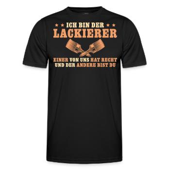 Lackierer hat Recht Maler Geschenk - Männer Funktions-T-Shirt - Schwarz - Vorne - AI Model Male 178 dark (178cm)