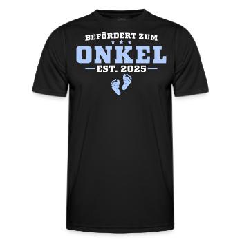Babyparty Werdender Onkel 2025 - Männer Funktions-T-Shirt - Schwarz - Vorne - AI Model Male 178 dark (178cm)