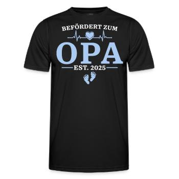 Opa est. 2025 Babyparty Geschenk - Männer Funktions-T-Shirt - Schwarz - Vorne - AI Model Male 178 dark (178cm)