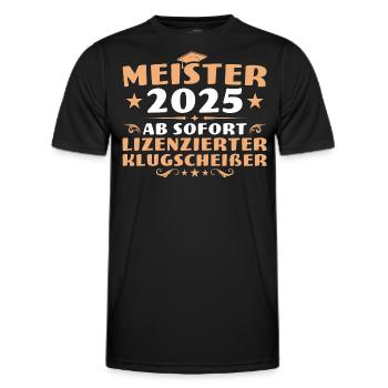 Fortbildung Prüfung bestanden Meister 2025 - Männer Funktions-T-Shirt - Schwarz - Vorne - AI Model Male 178 dark (178cm)