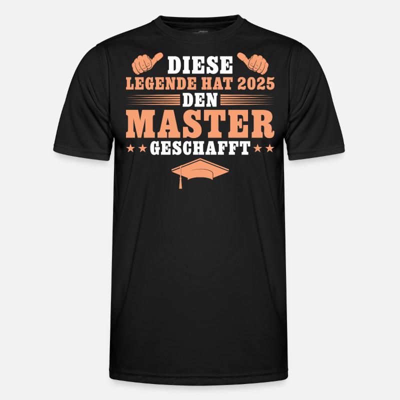 Studium bestanden Master Abschluss 2025 - Männer Funktions-T-Shirt - Schwarz