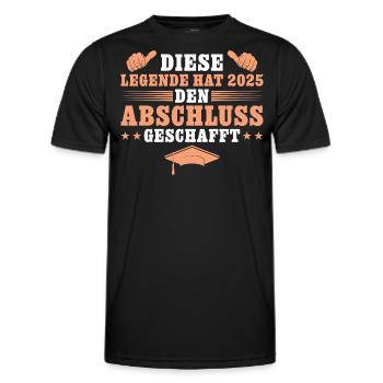 Mittlere Reife bestandener Abschluss 2025 - Männer Funktions-T-Shirt - Schwarz - Vorne - AI Model Male 178 dark (178cm)
