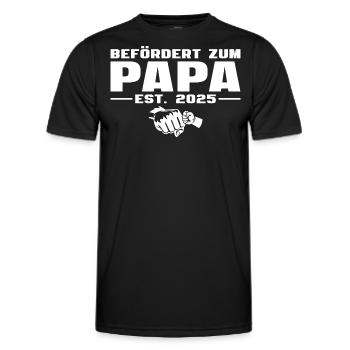 Befördert zum Papa Babyparty 2025 - Männer Funktions-T-Shirt - Schwarz - Vorne - AI Model Male 178 dark (178cm)