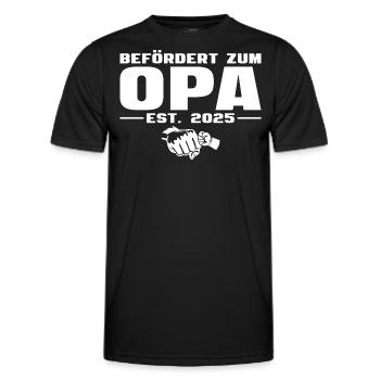 Befördert zum Opa Babyparty 2025 - Männer Funktions-T-Shirt - Schwarz - Vorne - AI Model Male 178 dark (178cm)