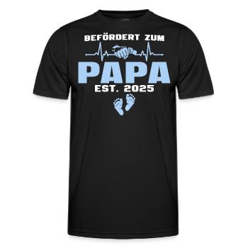 Papa est. 2025 Vater - Männer Funktions-T-Shirt - Schwarz - Vorne - AI Model Male 178 dark (178cm)