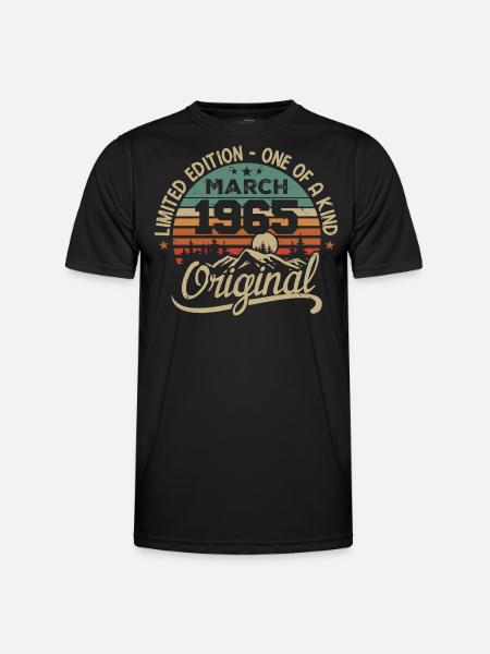 Original March 1965 Birthday Gift March 1965 - Men's Functional T-Shirt - black