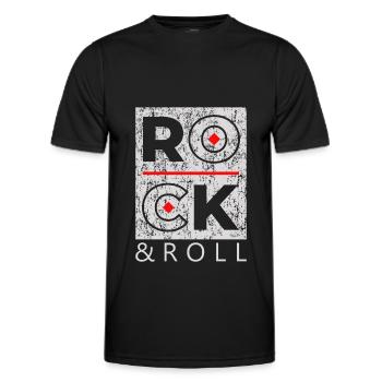 Rock & Roll Rock N Roll Rock AND Roll - T-shirt sport Homme - noir - Devant - AI Model Male 178 dark (178cm)