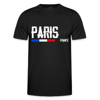 J'aime Paris Nom de Ville en France - T-shirt sport Homme - noir - Devant - AI Model Male 178 dark (178cm)