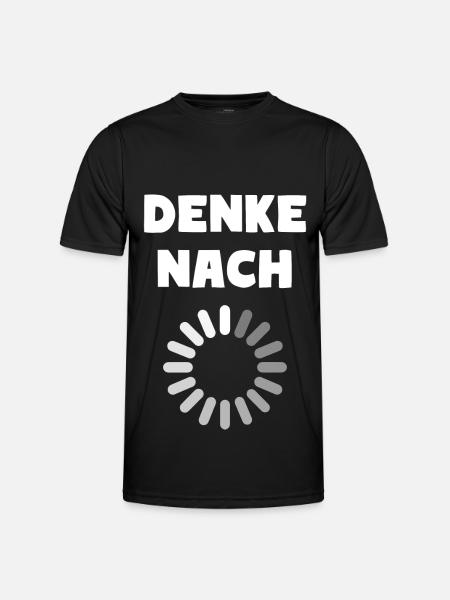 DENKE NACH - Männer Funktions-T-Shirt - Schwarz
