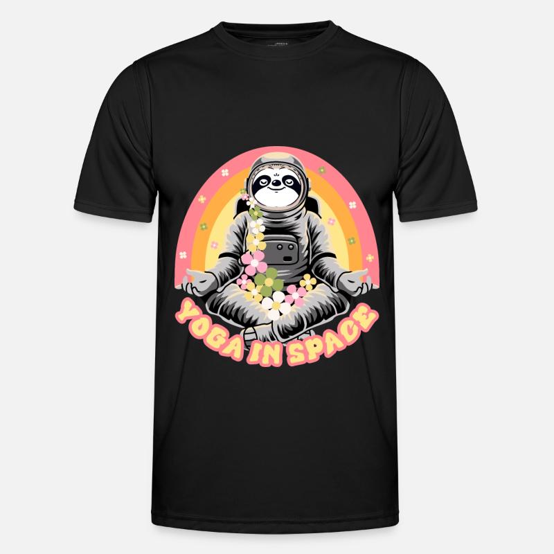 Sloth doing yoga in space Men's Functional T-Shirt