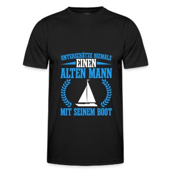 Segeln Seefahren Kapitän Segler Geschenkidee - Männer Funktions-T-Shirt - Schwarz - Vorne - AI Model Male 178 dark (178cm)