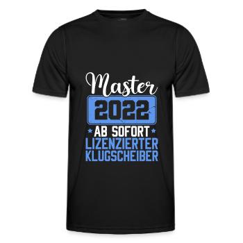 Masterarbeit 2022 Uni Absolvent Studium Master - Männer Funktions-T-Shirt - Schwarz - Vorne - AI Model Male 178 dark (178cm)