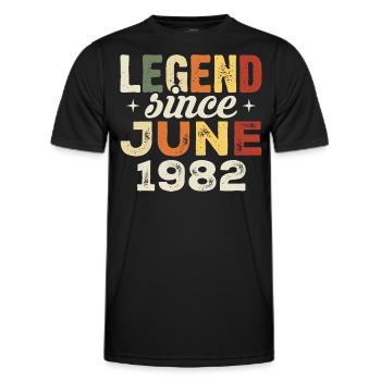 Juin 1982 Cadeau d’anniversaire Juin 1982 Juin 1982 - T-shirt sport Homme - noir - Devant - AI Model Male 178 dark (178cm)