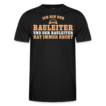 Hausbau Bauleiter hat immer Recht Bauherr - Männer Funktions-T-Shirt - Schwarz - Vorne - AI Model Male 178 dark (178cm)