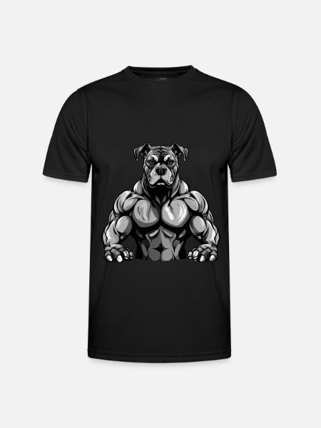 Dog Muscles Workout Gym - Men's Functional T-Shirt - black