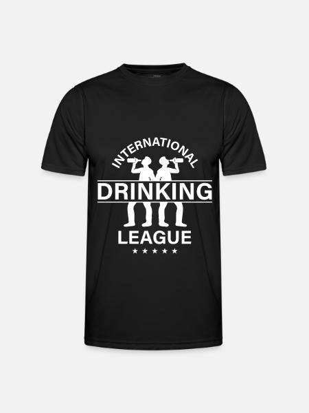 International Drinking Spruch - Männer Funktions-T-Shirt - Schwarz