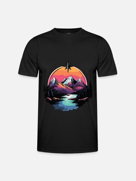 Mountains Nature Landscape - Men's Functional T-Shirt - black