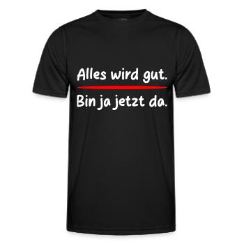 Bin ja da - Männer Funktions-T-Shirt - Schwarz - Vorne - AI Model Male 178 dark (178cm)