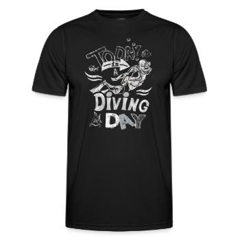Heute ist ein Tauchtag Day Kreide Geschenk - Männer Funktions-T-Shirt - Schwarz - Vorne - AI Model Male 178 dark (178cm)