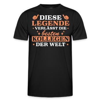 Rente Arbeitskollege Abschied Rentner - Männer Funktions-T-Shirt - Schwarz - Vorne - AI Model Male 178 dark (178cm)
