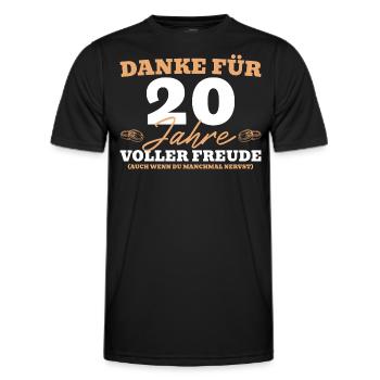 20. Hochzeitstag Mann Porzellanhochzeit - Männer Funktions-T-Shirt - Schwarz - Vorne - AI Model Male 178 dark (178cm)