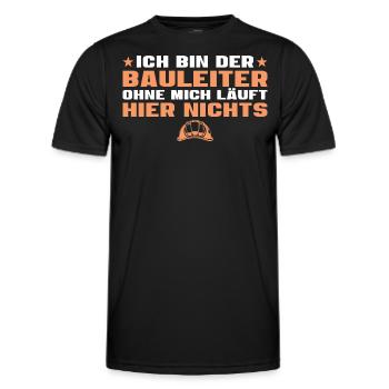 Bauleiter Richtfest Hausbau - Männer Funktions-T-Shirt - Schwarz - Vorne - AI Model Male 178 dark (178cm)