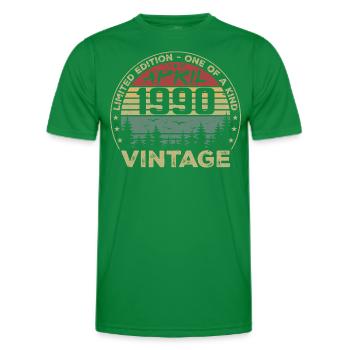 Jahrgang April 1990 Geburtstagsgeschenk - Männer Funktions-T-Shirt - Kelly Green - Vorne - AI Model Male 178 dark (178cm)