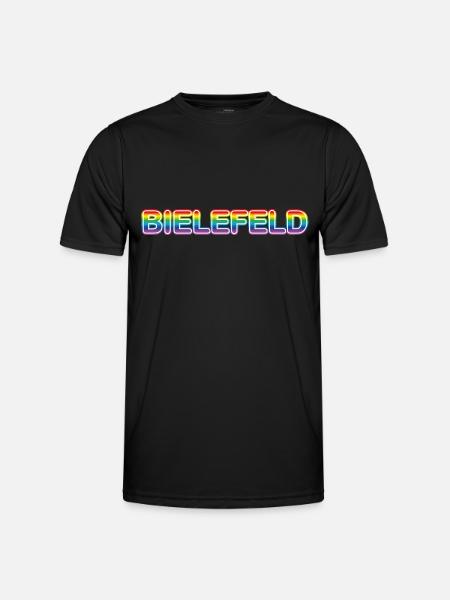 Bielefeld LGBT CSD - Männer Funktions-T-Shirt - Schwarz