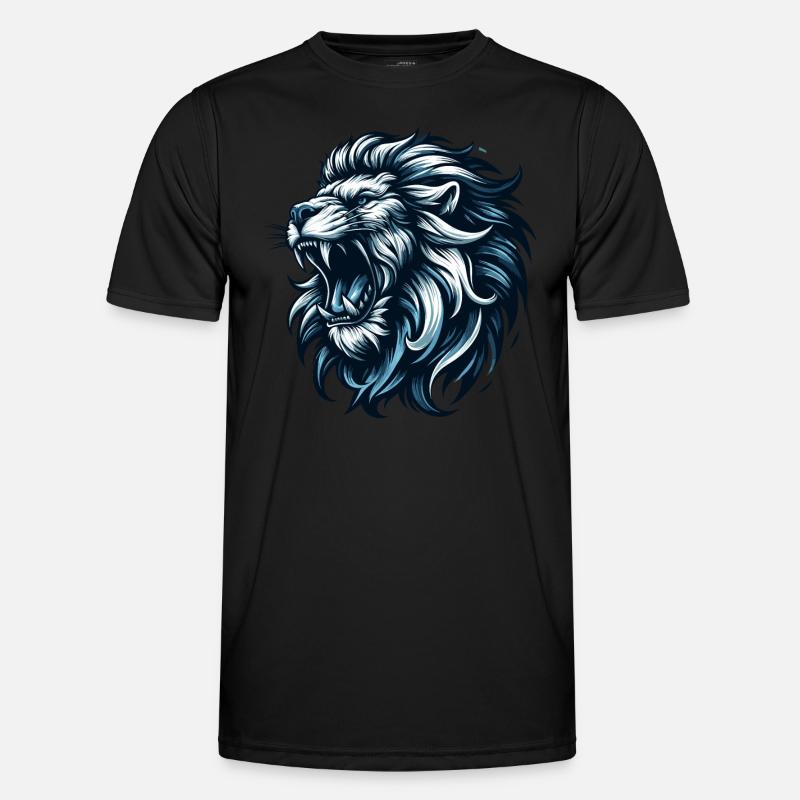 Lion Roars Blue Gift - Men's Functional T-Shirt - black